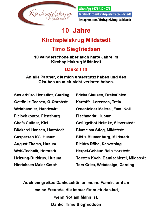 Timo Siegfriedsen Kirchspielskrug Mildstedt